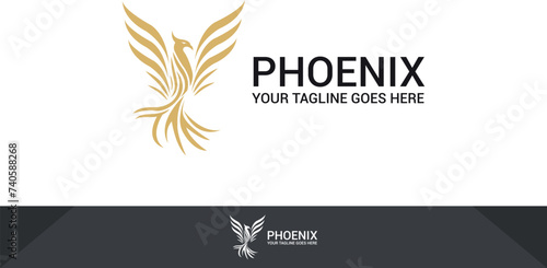 Luxury Phoenix Logo, Elegant Phoenix Logo Design Template - Illustration Phoenix Logo