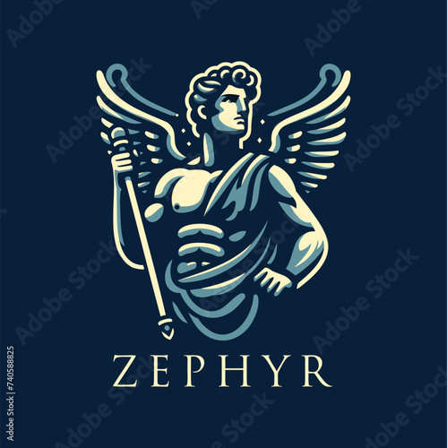 Zephyr God of West Wind with Wings.
