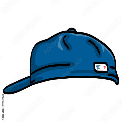 Blue Baseball Cap Hat Illustration