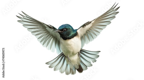 Bird flying with open wings