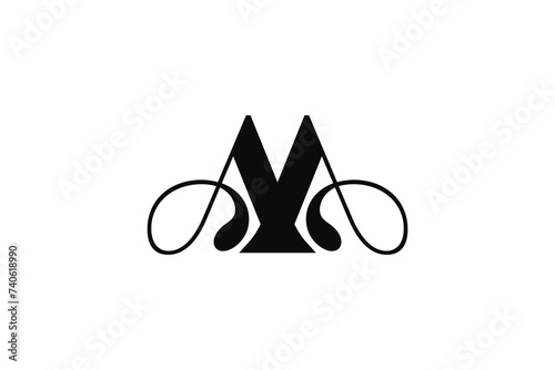 classic symbol letter M iconic logo design vector illustration. elegant abstract sign mark symbol of letter M logo vector design background.