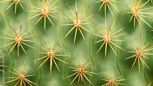 Cactus texture background, desert plant with thorns close-up