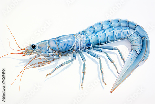 illustration of blue pincer prawn