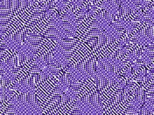 Geometryczna mozaika drobnych trójkątów w fioletowej kolorystyce. Wzór przypominjący skórę węża. Abstrakcyjne tło, tekstura