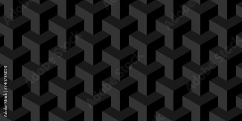Abstract Black cube light carve geometric Transparent deign backdrop background. Seamless blockchain technology pattern. Vector illustration pattern with blocks. design print of cubes pattern.