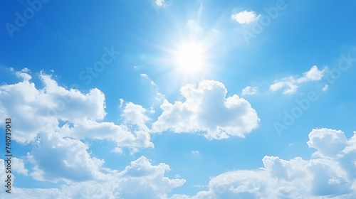 太陽と青空と白い雲 Generative AI