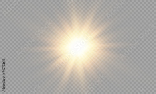 Vector transparent sunlight with special lens flare effect. png 
