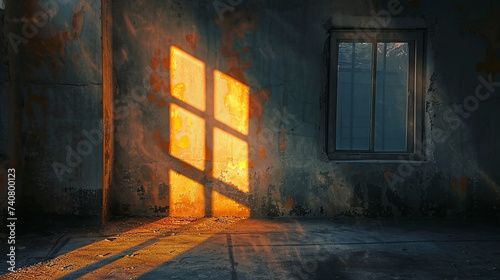 efeito de luz de fundo sombra persiana de janela