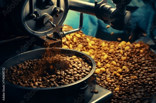 The aromatic coffee beans tumble into the sleek, indoor coffee mill, releasing the nutty, seed-like fragrance that promises a rich and satisfying cup of coffee
