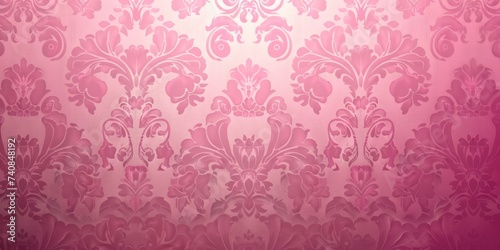 Pink wallpaper with damask pattern