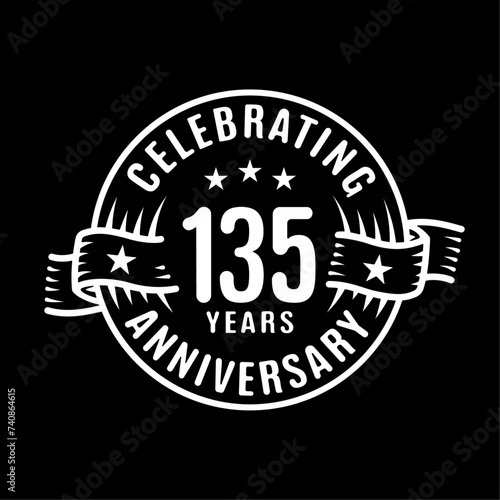 135 years logo design template. 135th anniversary vector and illustration. 