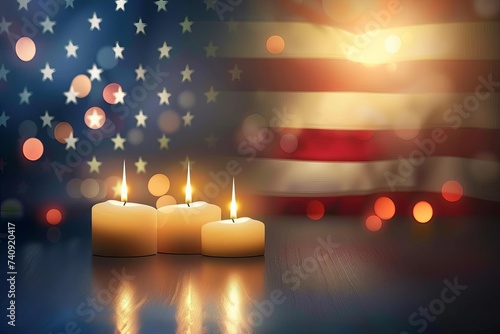 Patriot day vector illustration featuring the american flag Memorial candles And heartfelt text Commemorating the resilience and unity of the nation on september 11