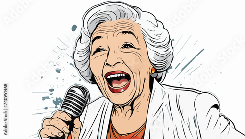 Mujer mayor cantando