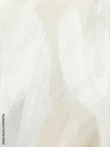 Abstract art background with paint brush strokes. Aesthetic hand painted acrylic texture in neutral white colors