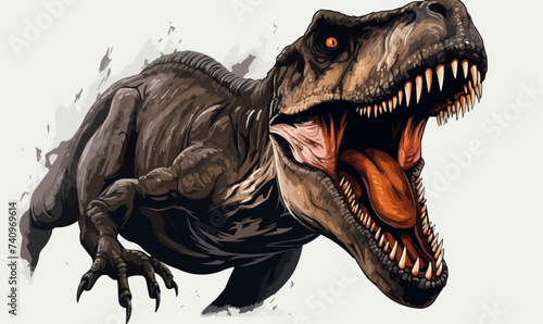 t-rex isolated vector style with transparent background illustration