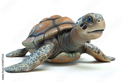 Lustige Cartoon-Schildkröte: Niedliche Illustration einer fröhlichen Schildkröte für Kinderbücher
