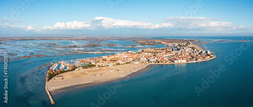 Panoramic Drone photo of Grado Peninsula, Gorizia Province, Friuli Venezia Giulia region, Italy