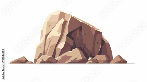 Large rock vector flat minimalistic isolated illustration