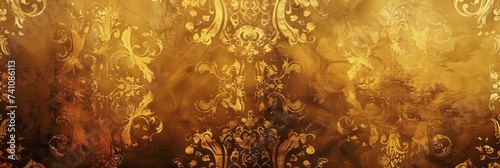 Gold vintage background, antique wallpaper design 