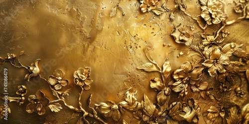 Gold vintage background, antique wallpaper design 