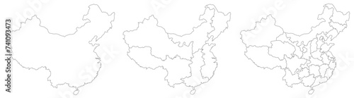 China map. Map of China in white set
