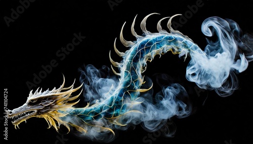 dragon formed from smoke
