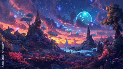 Colorful surreal landscapes infused with psychedelic dreams. 