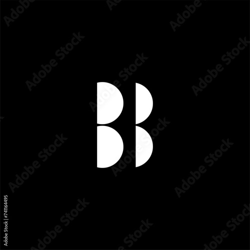 simple letter BB with circle logo concept vector icon
