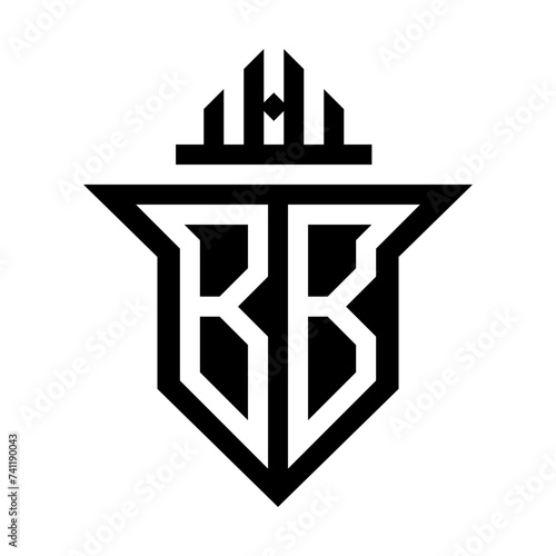 initial two letter bb shield unique logo