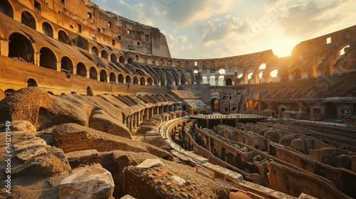 Inside of Colosseum. Created with Generative AI.