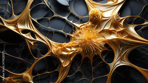 Absract Dynamic Organic Background. Biomorphic design free form surface. Fractal organic structure.