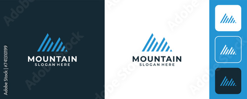 Abstract mountain logo design template
