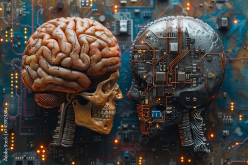 AI Brain Chip meg. Artificial Intelligence naive bayes classifier mind pcb components axon. Semiconductor neuroimaging circuit board multiple instruction