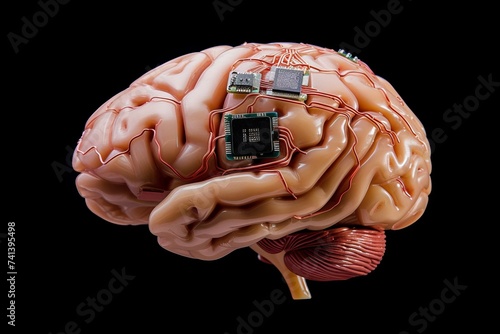 AI Brain Chip digital compliance. Artificial Intelligence sip mind ram axon. Semiconductor image segmentation circuit board hippocampal prefrontal circuit