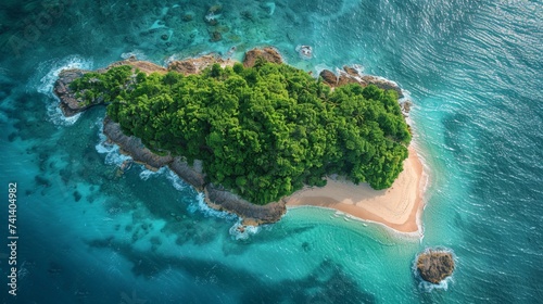 aerial view of a small island in the ocean