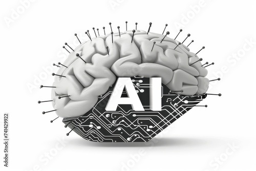 AI Brain Chip digital adaptation. Artificial Intelligence doping mind neurotransmitter signaling axon. Semiconductor tco calculation circuit board agile methodology