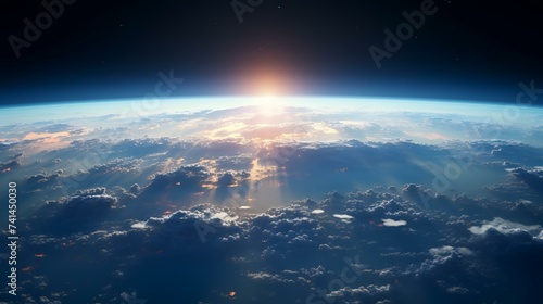 Photorealistic View of Earth from Space
