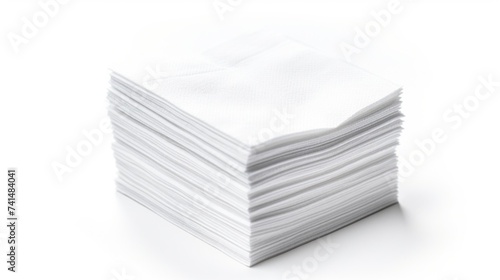 Neatly folded napkins on a clean white background. Ideal for catering or event planning concepts