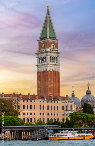 St. Mark's Campanile at sunset, Venice, Italy