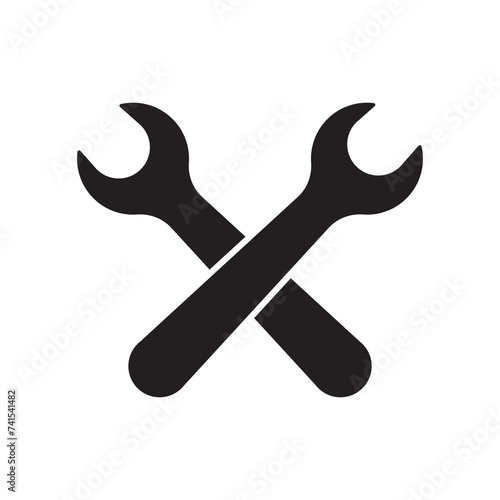 Gear wrench icon vector graphic of template illustration 