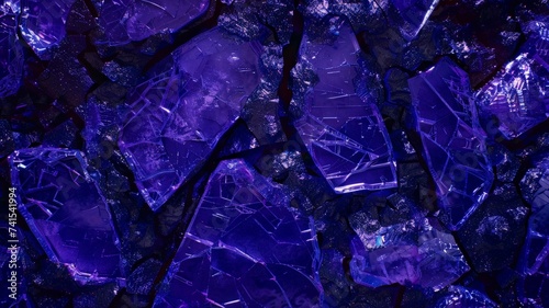 Abstract Purple and Blue Broken Glass Textures for Creative Backgrounds