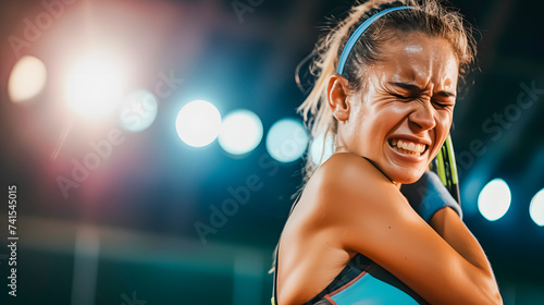 Female tennis player's neck injury