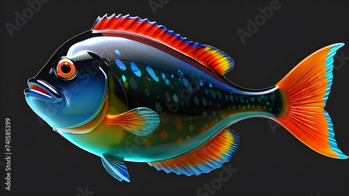 glassy is a cartoon character Piranha Fish on a black background. fish cartoon. illustration of piranha fish. cartoon piranha fish, clipart piranha fish. sea piranha fish