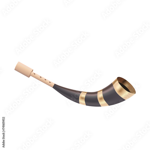 Assamese pepa isolated on white background or transparent png. or buffalo hornpipe musical instrument of assam used in happy bihu background 