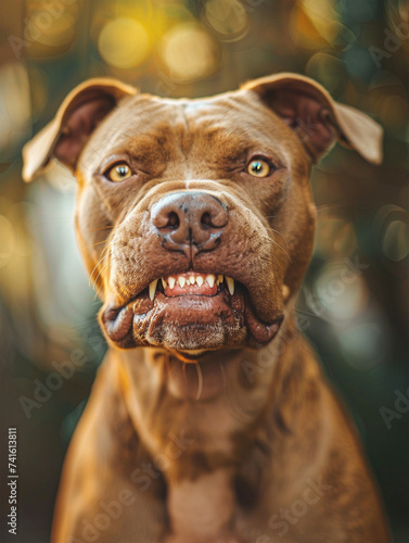 Angry Pit bull Dog