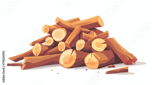 Pile of wood vector flat minimalistic isolated il