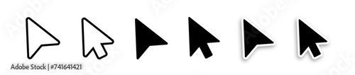 Pointer arrow vector icon set. Computer mouse cursor symbol. Vector illustration. 