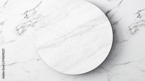 White Marble product stand, Marbling floor background top view for display your packaging or mockup design template