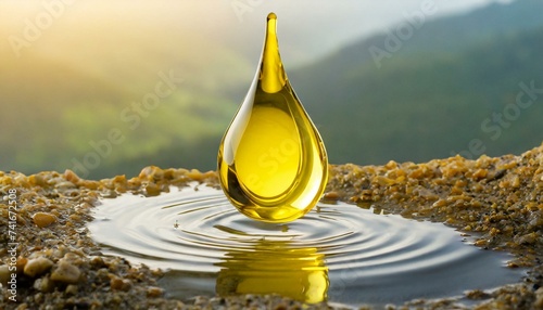 Yellow oil drop