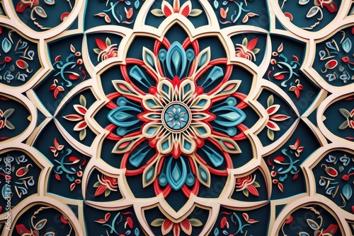 Detailed design of a beautiful Arabic pattern, perfect for Ramadan greeting card.